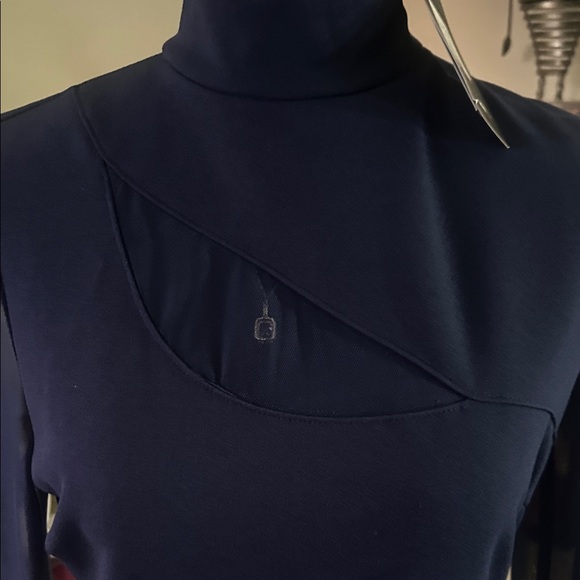 Fashion Nova Navy Blue Long Sleeve Dress with sheer sleeves - Picture 7 of 9